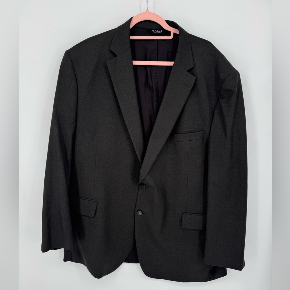Jos. A. Bank Men's Charcoal Suit Jacket Size 50R + Pants Size 42R 100% Wool